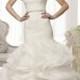 Fabulous Lace Bodice Organza Layeres Skirt Trumpet Wedding Dresses