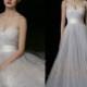 Simple A-line Light Grey Sweetheart Tulle Wedding Gowns,Wedding Dresses,Bridal Dresses 2014