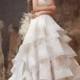 Ivory Strapless Twist Sweetheart Bodice Tiered Ball Gown Wedding Dress