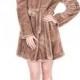 Hanna/luxury faux light coffee mink fur with ruby button middle women coat