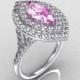 Soleste Style Bridal 10K White Gold 1.0 Carat Marquise Light Pink Sapphire Diamond Engagement Ring R117-10WGDLPS