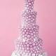 Pink Wedding Cake With Silver Dots