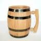 Oak Bourbon Barrel Mug ~ Black Steel Hoops ~ 2 Sizes