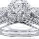 FINE JEWELRY Modern Bride 1 CT. T.W. Diamond 14K White Gold Bridal Ring Set