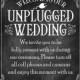 Unplugged Wedding 8x10 Printable Chalkboard Sign Instant Download