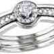 1/4 CT. T.W. Round Diamond Three Band Bridal Ring Set in Sterling Silver (GH I2-I3)