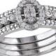 1/3 CT. T.W. Diamond Three Band Bridal Ring Set in Sterling Silver (GH I2-I3)