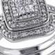 1/3 CT. T.W. Princess and Round Diamond Bridal Ring Set in Sterling Silver (GH I2-I3)