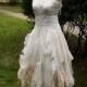 Alternative Upcycled Wedding Dress With Pieces Of Hand-dyed In Tea Fairy Tattered Romantic Upcycled Woman's Clothing Shabby Chic Funky Eco