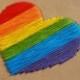 Embroidered Hand Stitched Rainbow Heart Greeting Card