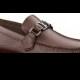 LOUIS VUITTON Mens Brown Grained Leather Loafers Shoes