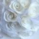White Bridal bouquets, White Paper Bouquets, Artificial bouquets, Fake flower bouquets, silk bouquets, Satin flower bouquet, Toss bouquet