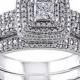 FINE JEWELRY 1/2 CT. T.W. Diamond 14K White Gold Bridal Ring Set