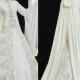 Discount 2015 Saudi Arabia Muslim Long Sleeve Wedding Dress High Collar Pearls Beading Draped Chiffon Sweep Train Luxury A-Line with Cloak/Cowl Back Online with $241.89/Piece 