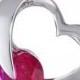 BEST SELLERS - White Gold Ladies Pendant Red Ruby Sapphire Heart Necklace 18"