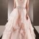 Cap Illusion Sleeves Asymmetrical Ruched Bodice A-line Wedding Dresses