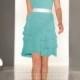 Strapless A-line Cascading Ruffled Coctail Bridesmaid Dress with Layered Bodice