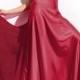 Amazing Stretch Satin & Chiffon A-line V-neck Empire Waist Floor Length Ruched Prom Dress With Beadings