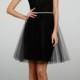 Stapless A-line Short Tulle Bridesmaid Dress with Draped Bodice
