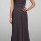 One-shoulder A-line Bridesmaid Dress with Draped Skirt