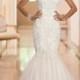 Elegant Sweetheart Handcrafted Lace Appliques Mermaid Designer Wedding Dresses