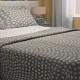 Zapprix Grey White Pattern Polka Dots Bed Sheets With Two Pillow Covers