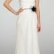 Textured Strapless A-line Bridesmaid Dess with Draped Bodice