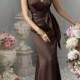 Cocoa A-line Bridesmaid Dress with Jewel Neckline and Removable Sash