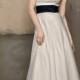 Pearl Satin Strapless Floor Length Dress with A-line Skirt