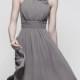 A-line Chiffon Halter Bridesmaid Dress with with Flower and Shirred Waistline