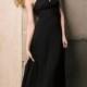 Black Chiffon A-line One Shoulder Floor Length Dress with Front and Back Keyhole