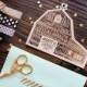 Shauna   Darrell's Rustic Etched Wood Barn Save The Dates