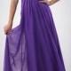Attractive Chiffon A-line V-neck Ruched Bodice Floor Length Cutout Prom Dress
