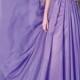 Attractive Silk-like Chiffon A-line One Shoulder Neckline Empire Waist Long Draped Prom Dress