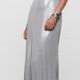 Attractive Stretch Satin Sheath Strapless Sweetheart Beaded Bust Empire Waist Full Length Prom Dress