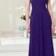 Alluring Chiffon & Tulle Jewel Neckline A-line Evening Dress With Train