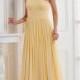 Alluring Chiffon A-line Embroidery Beaded One Shoulder Sleeve Floor Length Evening Dress