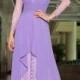 Alluring Composite Silk & Lace V-neck Floor-length A-line Formal Dress