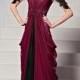 Alluring Tencel & Tulle Queen Anne Neckline Floor-Length Sheath Formal Dress