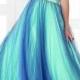 Amazaing Stretch Satin & Tulle Ball Gown Strapless Empire Waist Full Length Beaded Prom Gown