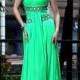 30D Tencel Chiffon A-line Strapless Green Long Prom Dress
