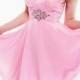 Adorable Chiffon A-line Strapless Sweetheart Feather Bust Short Sweet 16 Dress / Cocktail Dress
