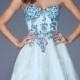 Natural Waist Mini-length Strapless Prom Dress