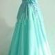 Lace Sweetheart Hand-made Green Prom Dress