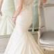 Luxury Beaded Straps Fit and Flare Sweetheart Wedding Dresses with Illusion Back