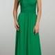 One-shoulder A-line Scooped LOng Bridesmaid Dress with Ruched Bodice