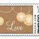 Burlap Party Lanterns Love Stamp