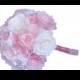 Pink Bouquet, Lace Bridal bouquet, Romantic bouquet, Satin Wedding bouquet, Brooch bouquet, Paper Bouquet, Vintage bouquet, Fake bouquet
