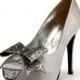 Silver Glitter Wedding Heels, Silver Wedding Shoes With Glitter, Silver Glitter Bridal Heels, Platinum Silver Wedding Shoes