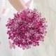 Bridal Bouquet Of Pink And Magenta Beaded Flower Bridal Bouquet - Wedding Bouquets - Fabulous Brooch Bouquet Alternative